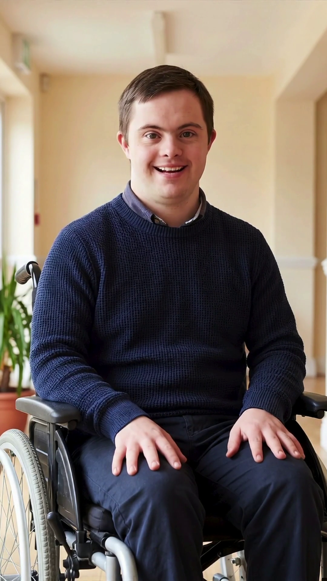 Ben, an AI presenter who uses a wheelchair